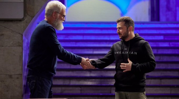 The US talk show host David Letterman has travelled to Kyiv to interview Volodymyr Zelenskyy