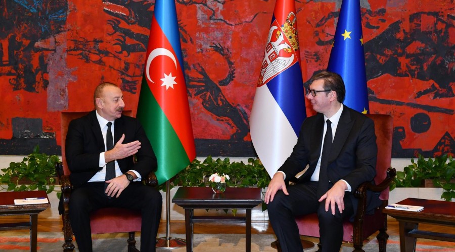 The presidents of Azerbaijan and Serbia had a one-on-one meeting