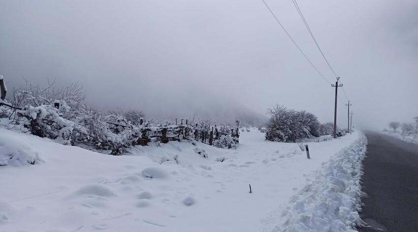 The height of the snow cover in Altyagach reached 7 cm