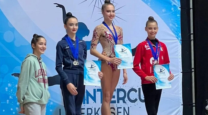 The artistic gymnast of Azerbaijan won a silver medal in Germany