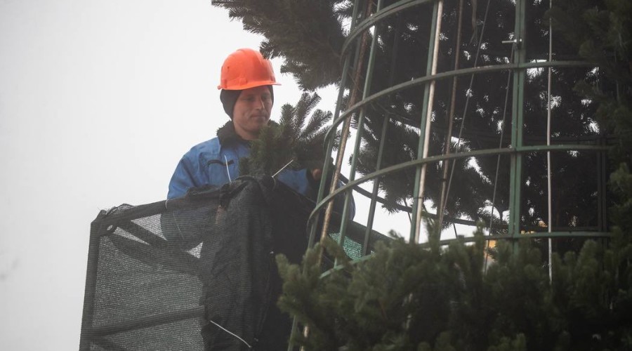 Illia Ponomarenko writes that Kyiv’s main Christmas tree is being installed today