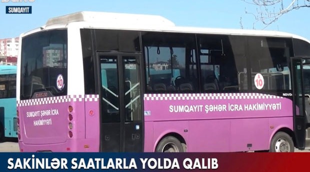 Sumqayıtda sürücülər sözləşərək xətdə çıxmadılar: Sərnişinlər saatlarla yolda qaldılar - VİDEO