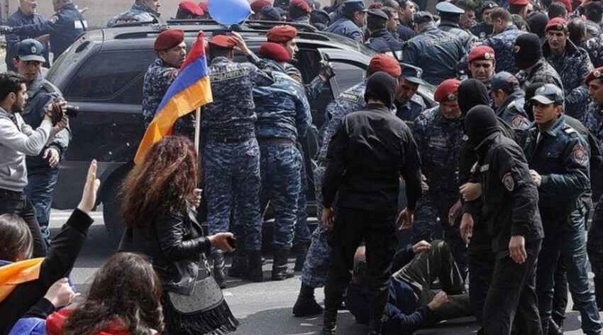 Some protesters detained after clashes with police in Armenia's capital