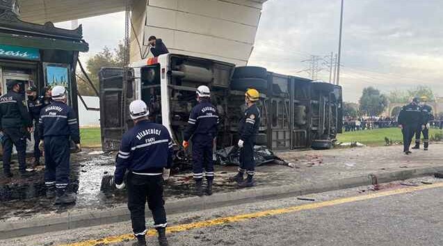 A truck crashed into a bus in Baku, killing one and injuring twenty