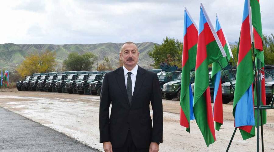 Azerbaijani President and First Lady attended opening of new military unit complex of SBS in Gubadli