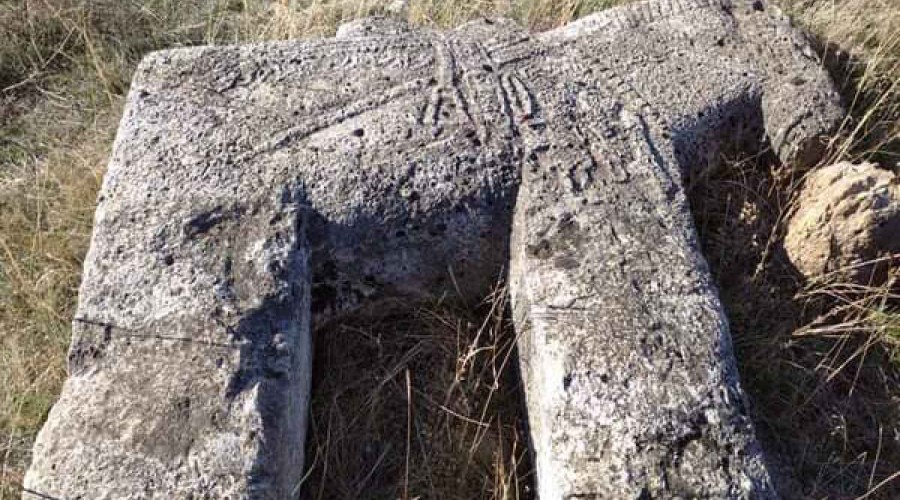 Gravestone sculptures of horses found in Azerbaijan's Lachin