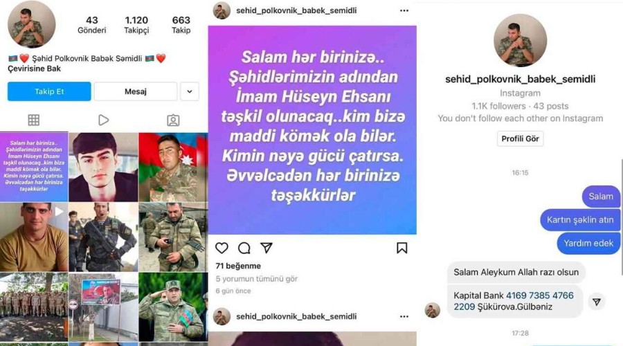 Şəhid Babək Səmidlinin adına səhifə açıb pul yığan adam yaxalandı