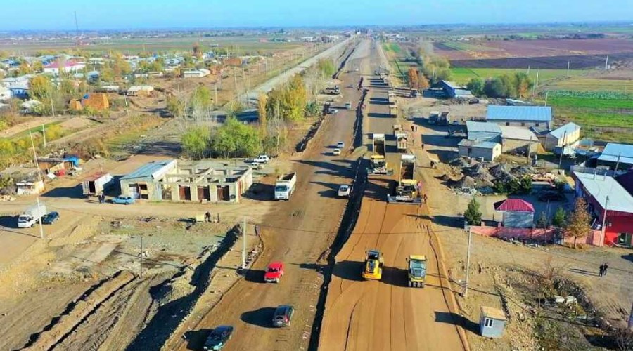 Продолжается строительство автомобильной дороги Барда-Агдам