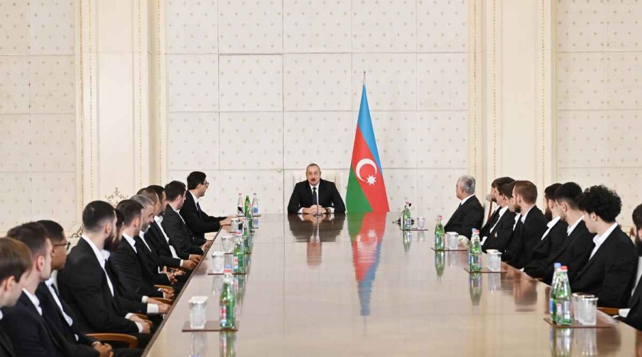Azerbaijani President receives members of “Karabakh” football club