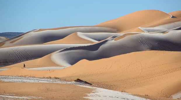 Sahara səhrasına qar yağdı -<span style="color:red"> FOTO</span>