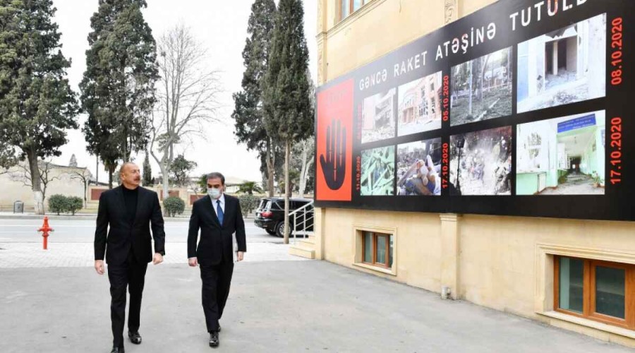 President Ilham Aliyev laid a foundation stone for Ganja Memorial Complex