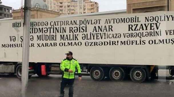 Bakıda yolu bağlayan "TIR" sürücüləri HƏBS EDİLDİ