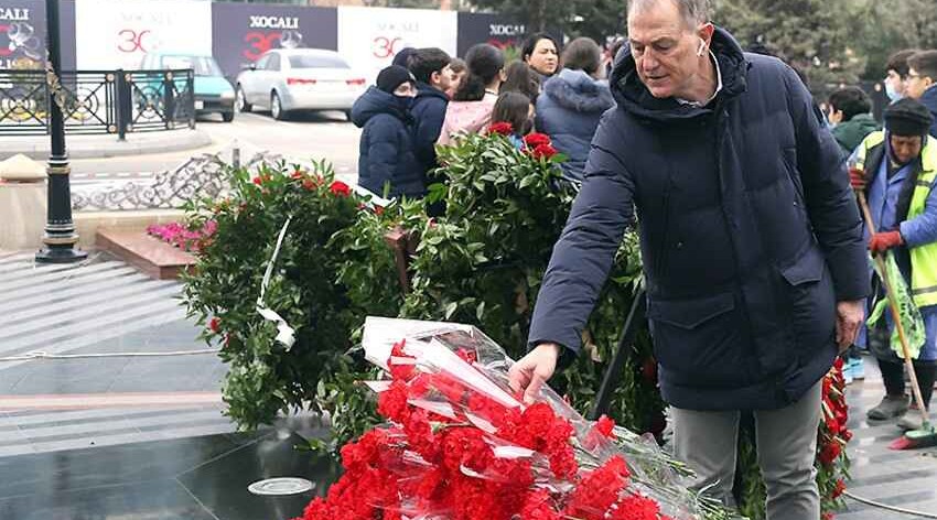 Gianni de Biasi visits memorial to Khojaly genocide victims