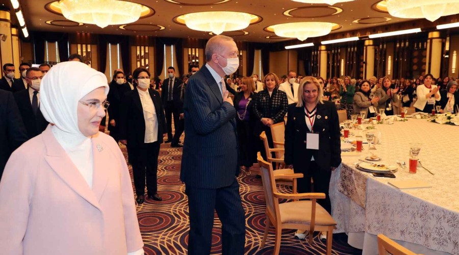 President Erdoğan hails women's rights, vows action against violence