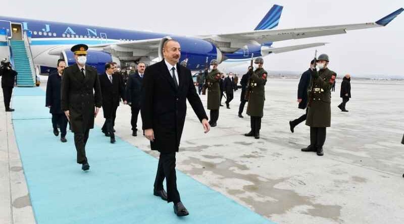 President Ilham Aliyev arrived in Turkiye for working visit