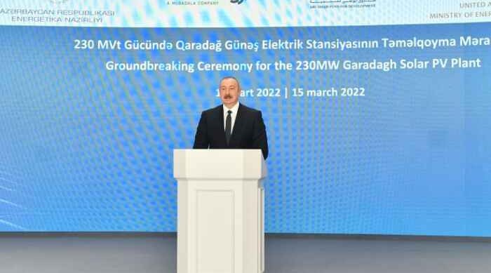 President Ilham Aliyev attended groundbreaking ceremony for Garadagh Solar Power Plant