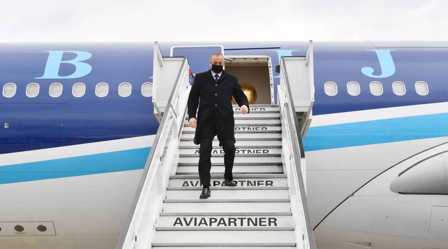 Ilham Aliyev arrived in Brussels for working visit