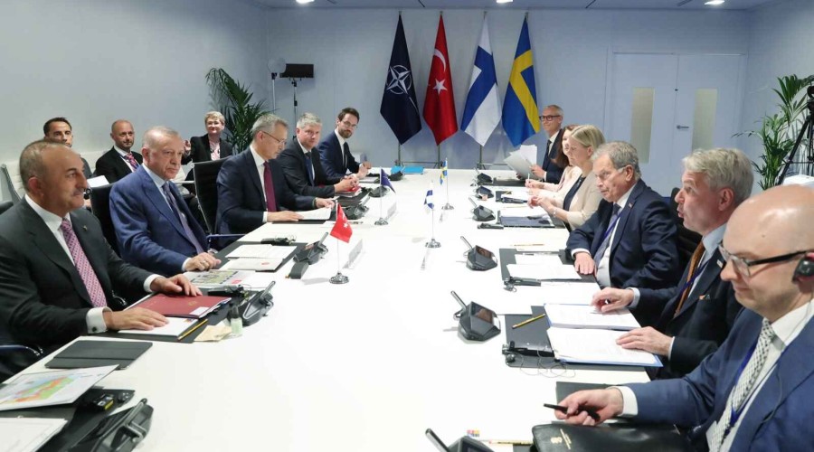 4-way talks between Turkey, NATO, Nordic counrtries begins in Madrid