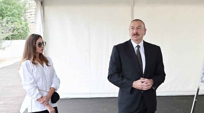 Azerbaijani President and First Lady got acquainted with reconstruction works at "Diri Baba" mausoleum