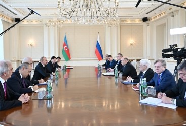 President Ilham Aliyev, Prime Minister of Russia Mikhail Mishustin hold expanded meeting