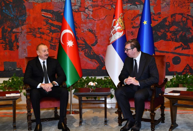 The presidents of Azerbaijan and Serbia had a one-on-one meeting