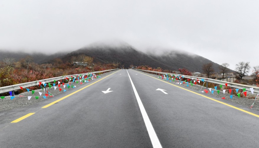 The President inaugurated the Oguz-Sheki highway after reconstruction