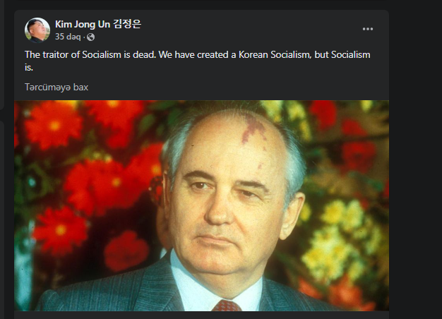 Şimali Koreya lideri Qorbaçovun ölümünü belə şərh etdi