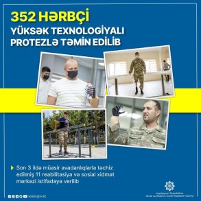 352 hərbçi protezlə təmin olunub