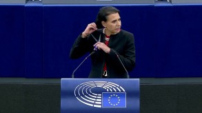 Swedish MEP cuts hair during speech