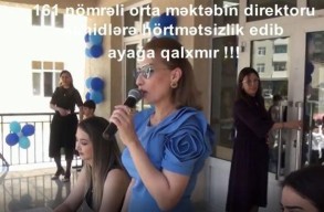 Məktəb direktorundan şəhidlərə hörmətsizlik - Video