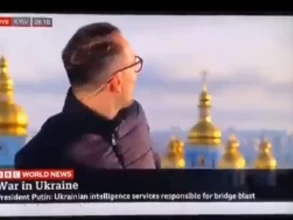 Kiyevin vurulması BBC-nin canlı yayımında - VİDEO