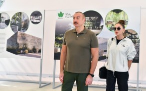 The President and his wife attended the groundbreaking ceremony of the Occupation and Victory Museums in Gubadli