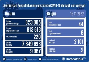 In the last day, 44 people were infected with coronavirus in Azerbaijan and 2 people died