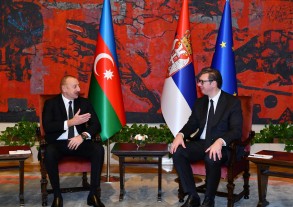 The presidents of Azerbaijan and Serbia had a one-on-one meeting