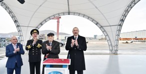 Ilham Aliyev has attended a ceremony to launch the “Academician Khoshbakht Yusifzade” tanker