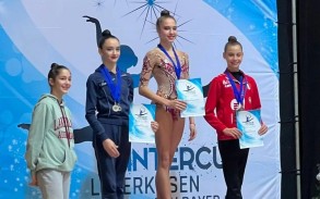 The artistic gymnast of Azerbaijan won a silver medal in Germany