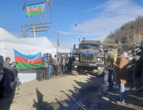 Action continues on Khankendi-Lachin road, participants of action held flashmob at night