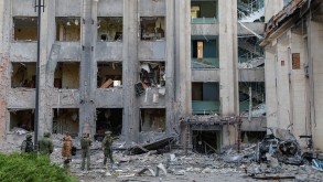 Four people in the southern Russian region of Belgorod near the border with Ukraine were wounded by shelling