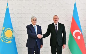 He congratulated the President of Kazakhstan Ilham Aliyev