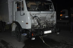 Two trucks collided in Kalbajar and one person was injured.