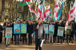 Support action for Azerbaijani eco-activists on Lachin-Khankandi road held in Tbilisi