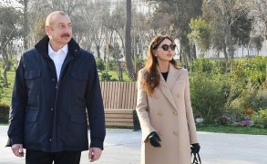 Azerbaijani President and First Lady attend the opening of "Shabran" Recreation Complex