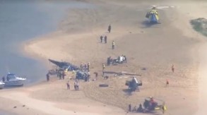 In the northeast of Australia, two helicopters collided over the Gold Coast beach.
