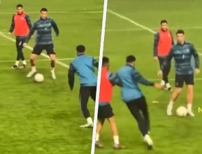 Ronaldo yeni klubunda ilk məşqini etdi - VİDEO