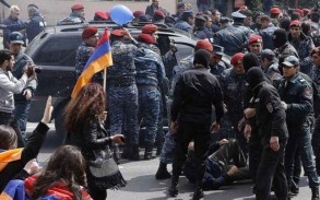 Some protesters detained after clashes with police in Armenia's capital