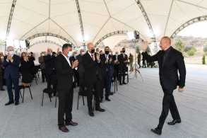 President Ilham Aliyev met with members of general public of Jabrayil, laid the foundation stones for Jabrayil Memorial Complex and restoration of city