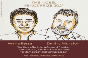 2021 Nobel Peace Prize awarded to Maria Ressa, Dmitry Muratov