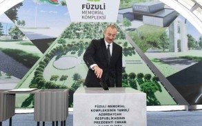 Füzuli Memorial Kompleksinin təməl daşı qoyulub