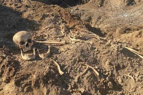 Qobustanda insan skeleti tapıldı