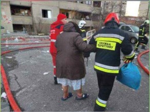 In photos : Missile debris hits Kyiv residential building